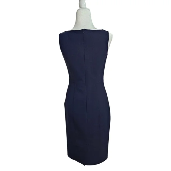 Carolina Herrera Navy Blue Sleeveless Silhouette career work Dress Size 2 Italy - Picture 5 of 12